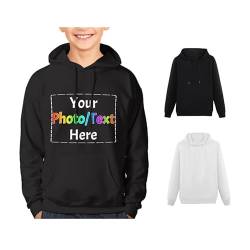 Melbrakin Benutzerdefinierte Jugend-Kapuzenpullover mit Ihrem Foto/Text/Logo, personalisierter Sweatshirt-Kapuzenpullover für Jungen, Mädchen, Kinder von Melbrakin