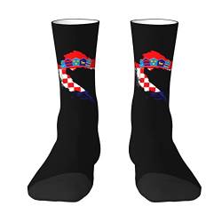 Melbrakin Crew-Socken mit Kroatien-Flagge und Karte für den Sommer, feuchtigkeitsableitende Sportsocken für Herren und Damen von Melbrakin