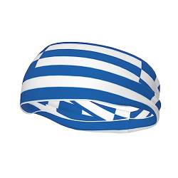 Niedliche Stirnbänder mit Griechenland-Flagge für Männer und Frauen, lustige Workout-Schweißbänder zum Laufen, Yoga-Haarband für Frauen und Männer von Melbrakin