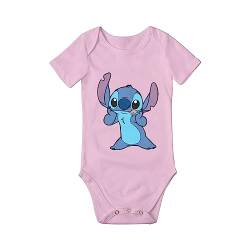 Stitch Lustiges süßes Baby-Kleinkind, Kinder, Mädchen, Jungen, T-Shirt, Baby-Einteiler, Body, Strampler, Neugeborene, kurzärmelig, Sommer-Overall, 3 Monate von Melbrakin