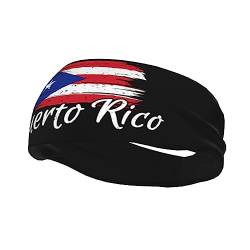 Süße Puerto Rico-Flagge, Workout-Stirnbänder für Damen und Herren, Flagge, Workout-Schweißbänder, Sport, Yoga, Laufen von Melbrakin
