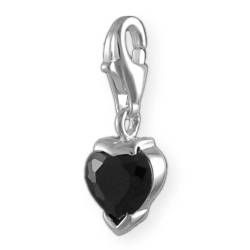 Melina Damen-Charm Anhänger Herz Black 925 Sterling Silber 1800769 von Melina