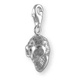 Melina Damen-Charm Anhänger Totenkopf Zirkonia 925 Sterling Silber 1800221 von Melina