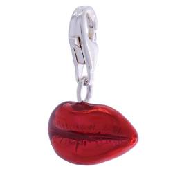 Melina Damen-Charm Anhänger rote Lippen 925 Sterling Silber 1801562 von Melina