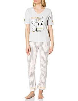 Melissa Brown Damen Af.Insta.py Pyjamaset, Grau China/Nude, 36 von Melissa Brown