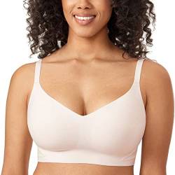 Meliwoo Damen Nahtloser BH ohne Bügel Invisible Gepolstert Entlastungs Bralette Rose White 75E von Meliwoo