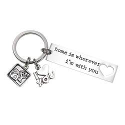 2022 Housewarming Gifts Keyring New Home New Adventure New Home Gift Ideas, Home is Wherever I'm With You, Medium von Melix Home