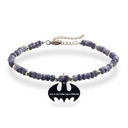 Bat Man Merchandise Naturstein-Armband, Superhelden-Geschenke für Teenager-Mädchen, Tochter, Frauen, Geburtstagsgeschenk-Armbänder von Melix Home