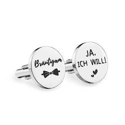 Bräutigam Geschenke Manschettenknöpfe Hochzeit Edelstahl So Ja, ich will Manschettenknöpfe für ihn von Melix Home