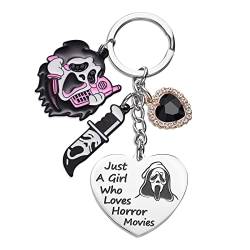 Melix Home Scream Merchandise Ghostface Schlüsselanhänger Horror Film Geschenke für Teenager Mädchen Tochter Frauen Geburtstagsgeschenk Schlüsselanhänger, Ghostface-Schlüsselanhänger, 38 von Melix Home