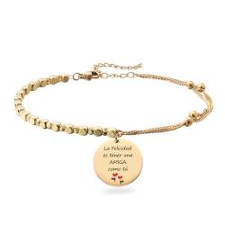 Pulseras Regalos para Mujer Amiga Hermana La Felicidad es tener una amiga Como tú Pulsera de Apreciación Regalo von Melix Home