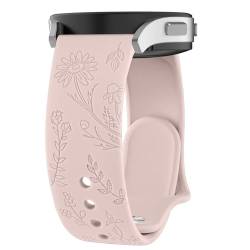 Meliya Armbänder mit Blumengravur, kompatibel mit Samsung Galaxy Watch Active 2 40 mm, 44 mm/Galaxy Watch 3 41 mm/Galaxy Watch 42 mm, 20 mm, weiches Silikon, Blumenmuster, Sport-Ersatzbänder, Pink von Meliya