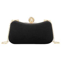 Meliyya Damen Samt Clutch Elegante Abendtasche Kleine Unterarmtasche Handtasche mit Kette für Hochzeit Wedding Prom Party von Meliyya