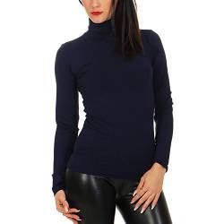 Mellice - Damen Langarm Shirt Rollkragen - 020 (M, Marineblau) von Mellice