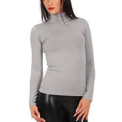 Mellice - Damen Langarm Shirt Rollkragen - 020 (XL, Grau) von Mellice