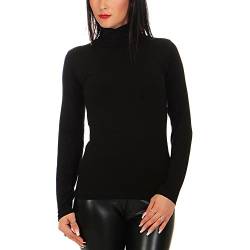 Mellice - Damen Langarm Shirt Rollkragen - 020 (XL, Schwarz) von Mellice