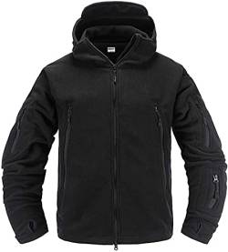 Memoryee Herren Military Fleece Outdoor Jacke Tactical Winddicht mit Kapuze Hoodies/Black/M von Memoryee