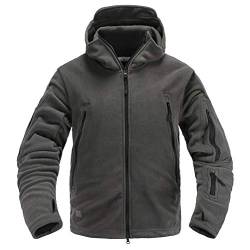 Memoryee Herren Military Fleece Outdoor Jacke Tactical Winddicht mit Kapuze Hoodies/Grey/M von Memoryee