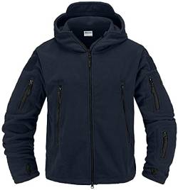 Memoryee Herren Military Fleece Outdoor Jacke Tactical Winddicht mit Kapuze Hoodies/Navy/3XL von Memoryee