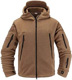 Memoryee Herren Military Fleece Outdoor Jacke Tactical Winddicht mit Kapuze Hoodies/Sand/3XL von Memoryee