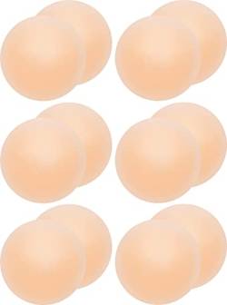 Memoryee Nippelpads Damen Nippel Covers mit Brustwarzenschutz Ultra Dünne Unsichtbare Pasties Wiederverwendbare Selbstklebende Silikonhülle/6 Pairs Round von Memoryee