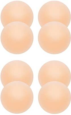 Memoryee Nippelpads Damen Nippel Covers mit Brustwarzenschutz Ultra Dünne Unsichtbare Pasties Wiederverwendbare Selbstklebende Silikonhülle/Hautton-4 Paar Rund von Memoryee