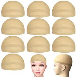 10er Pack Strumpf Haarnetz Nylon kenkappen Wig Cap Perücke Kappen Frauen, Beige von MenYiYDS