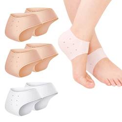 MenYiYDS - 3 Paar Gel Fersenpolster, Fersenschutz Silikon Pads, Ferse Socken für Fersensporn Plantarfasziitis, Fersenschmerzen, Trockene Rissige Ferse für Männer und Frauen von MenYiYDS