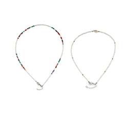 MenYiYDS Boho Double Layered Beads Choker Halskette Bunte Perlenketten Strand Conch Choker Schmuck für Frauen und Mädchen von MenYiYDS
