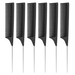 MiniY - 6pack Haarkamm Männer Nadelstielkamm Pin Schwanzkamm Black Carbon Fiber Teasing Combe für die meisten Haartypen von MenYiYDS