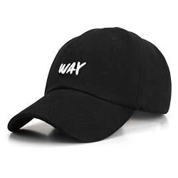 MengH-SHOP Baseball Cap Classic Hat Sport Cap Verstellbar Baumwolle Kappen Sonnen für Herren Damen Unisex Sport Reise Outdoor Schwarz von MengH-SHOP