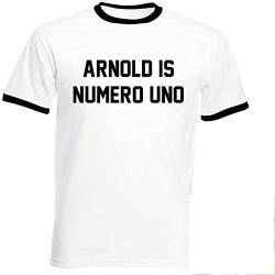 Arnold is Numero UNO Men T-Shirt - Arnie Schwarzenneger Pumping Iron Gym Fitness Tee Size L von Menge