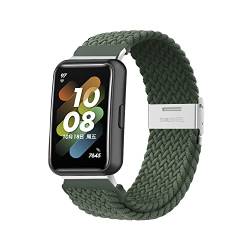 Menglo Nylon Armbänder Kompatibel mit Huawei Band 7 Armband Nylon Stoff Uhrenarmbänder für Huawei Band 7 Metall Verstellbarem Verschluss Ersatzband für Huawei Band 7 (grün,Band 7) von Menglo