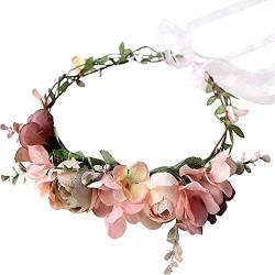 Mengloo 1 x Blumen-Haarband, verstellbare Girlande für Frauen, Haar-Accessoires, geeignet für Hochzeit, Festival, Party. von Mengloo