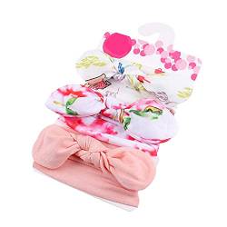 Mengloo 3 x Baby-Stirnbänder, elastisch, mit Kreuzschlitz, niedlich, dehnbar, Kopfaccessoire, buntes Tuch für Kinder und Babys von Mengloo