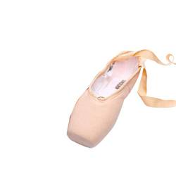 Mengmiao Ballettschuhe Spitzenschuhe Kinder Damen Gymnastikschuhe Ballettschläppchen Tanzschuhe mit Aufgenähten Bändern (Pink#2, Größe 34) von Mengmiao
