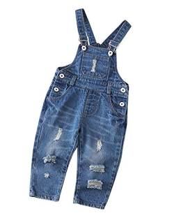 Mengmiao Jungen Freizeit Denim Overall Volltonfarbe Latzhosen Blau 110 von Mengmiao