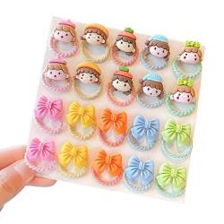 10/20 Teile/satz Baby Mädchen Niedlichen Cartoon Blume Daumen Ring Gummibänder Kinder Süße Haarbänder Kind Haar Zubehör (Color : 04-20 Pcs) von Mengsiy