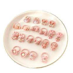 10/20 Teile/satz Baby Mädchen Niedlichen Cartoon Blume Daumen Ring Gummibänder Kinder Süße Haarbänder Kind Haar Zubehör (Color : M-20 Pcs) von Mengsiy