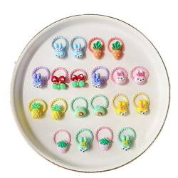 10/20 Teile/satz Baby Mädchen Niedlichen Cartoon Blume Daumen Ring Gummibänder Kinder Süße Haarbänder Kind Haar Zubehör (Color : W-20 Pcs) von Mengsiy