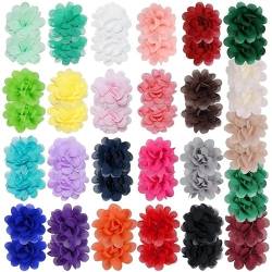 Blumen-Haargummis, 5,1 cm, Chiffon, elastisches Band, Pferdeschwanzhalter, Haarschmuck for Babys, Mädchen, Kleinkinder, Kinder (Color : 50pcs 25pairs) von Mengsiy