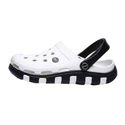 Mengyu Clogs Pantoletten Damen Herren Sommer Hohl Latschen Sport Geschlossen Sandalen Atmungsaktiv Badeschuhe Gartenschuhe (Weiß, 43 EU) von Mengyu