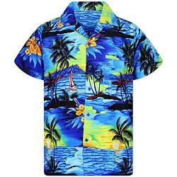 Mensera Funky Hawaiihemd Herren Kurzarm Hawaii-Print Freizeit Hemd 3D Gedruckt Muster Reise Party Hemd Strand Aloha Shirt mit Front-Tasche von Mensera