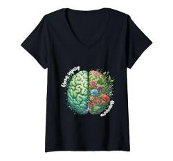 Damen Gehirnverletzungsbewusstsein für psychische Gesundheit, Männer und Frauen T-Shirt mit V-Ausschnitt von Mental Health Awareness Shirts Men Women Kids