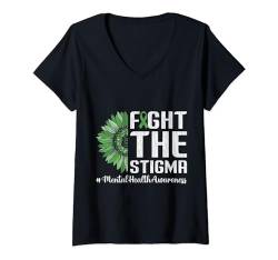 Damen fight the stigma Mental Health Awareness Men Women T-Shirt mit V-Ausschnitt von Mental Health Awareness Shirts Men Women Kids
