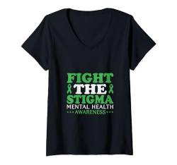 Damen fight the tigma Mental Health Awareness Men Women T-Shirt mit V-Ausschnitt von Mental Health Awareness Shirts Men Women Kids