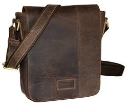 Menzo Umhängetasche aus echten Leder, perfekt als Tablettasche, Cross-Body-Bag (marrone) von Menzo