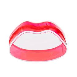 Kosmetiktasche mit roten Lippen, transparent, mit Reißverschluss, PVC, wasserdicht, tragbar, Make-up-Tasche, kleine Aufbewahrungstaschen für Urlaub, Badezimmer von Meokro