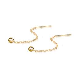 Meow Star Ball Einfädler Ohrringe Lange ohrringe Elegant Minimalistische Kettenohrringe Silber 925 Thema Ohrringe für Frauen (Gold, 6) von Meow Star
