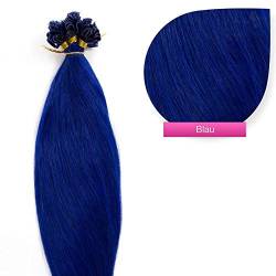 U-tip Echthaar Extensions Keratin Bonding 50cm 50 x 1g Nr. blau von MeralenS